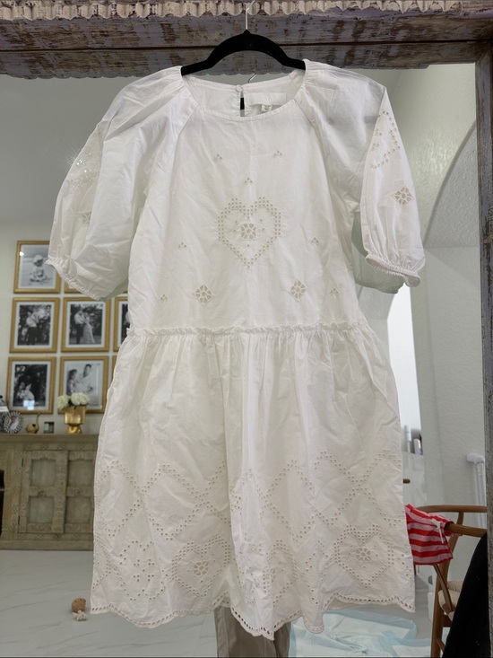 Zara Other - Zara White Eyelet Cotton Dress with Puff Sleeves